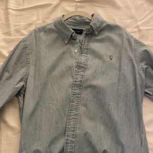 Polo slim-fit denim shirt